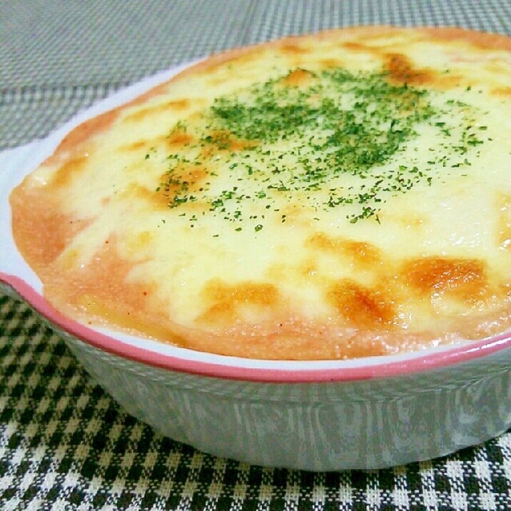 めんたいクリームのスパゲティグラタン